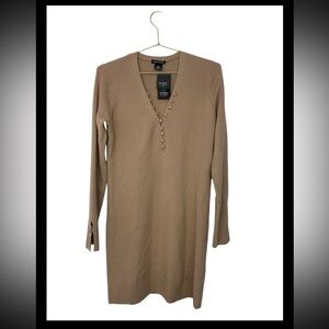 Club Monaco Beige Long Sleeve Dress